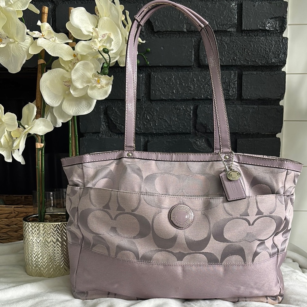 Lavender Coach Tote/ Diaper Bag